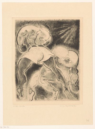 Kaksi nyrkkeilijää tekijältä Willem Retera (signed by artist)