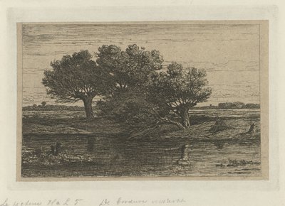 Kalastaja pollarin pajujen luona tekijältä Willem Roelofs (I)