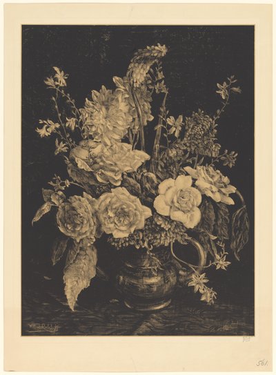 Flors en un acabat en gerro tekijältä Willem Roelofs (II) (signed by artist)