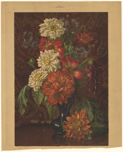 Maljakko daalioilla tekijältä Willem Roelofs (II) (signed by artist)