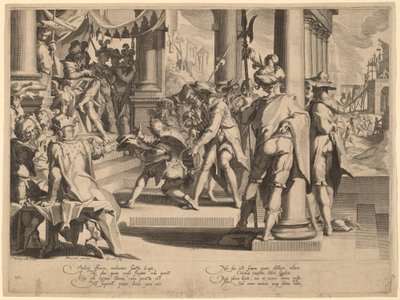 Oikeudenmukaisuuden allegoria tekijältä Willem Swanenburgh, after Joachim Anthonisz Wtewael
