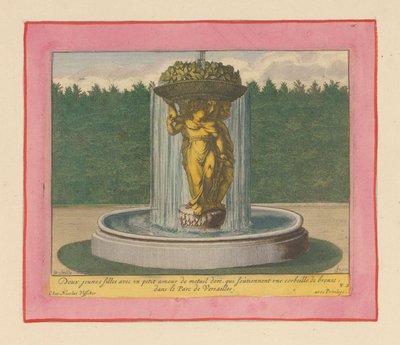 Brunnen mit einer Statue von drei Frauen, die einen Korb über ihren Köpfen tragen tekijältä Willem Swidde