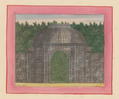 Laubengang mit Tor für eine Hecke in den Gärten von Versailles tekijältä Willem Swidde