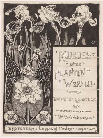 Bändisuunnittelu: Knappert, Emilie C., Views into the Plant World, 1893 tekijältä Ludwig Willem Reymert Wenckebach