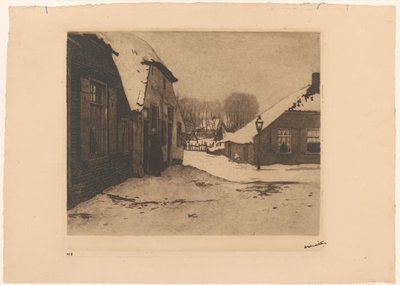 Lumen peittämiä taloja Edessä tekijältä Willem Witsen (signed by artist)