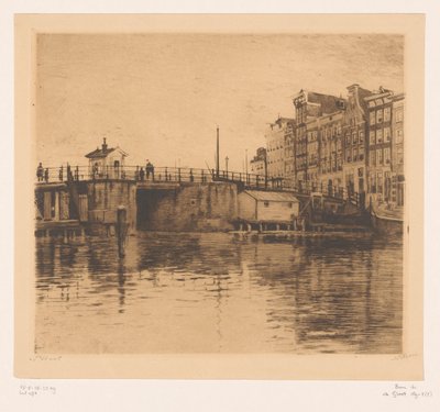 Näkymä Kraansluisiin Amsterdamissa tekijältä Willem Witsen (signed by artist)