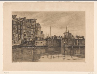 Näkymä Kraansluisiin Amsterdamissa tekijältä Willem Witsen (signed by artist)