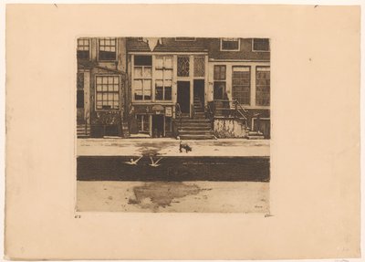 Näkymä kanavataloista Amsterdamissa tekijältä Willem Witsen (signed by artist)