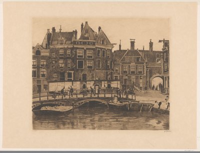 Näkymä Beurspleintjelle Amsterdamissa tekijältä Willem Witsen (signed by artist)