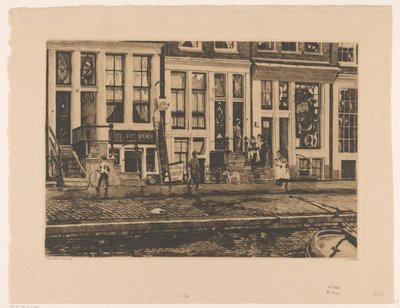 Näkymä taloista Oude Waalilla Amsterdamissa tekijältä Willem Witsen (signed by artist)