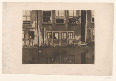 Talot Oudezijds Achterburgwalilla Amsterdamissa tekijältä Willem Witsen (signed by artist)