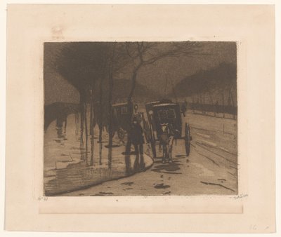 Odottavat vaunut Victoria Embankmentilla Lontoossa tekijältä Willem Witsen (signed by artist)