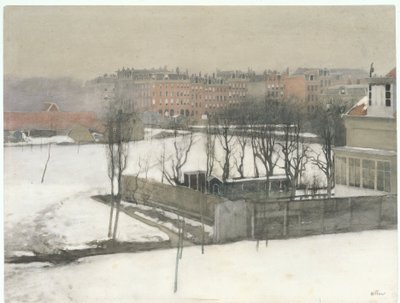 Näkymä Oosterparkiin lumessa tekijältä Willem Arnoldus Witsen