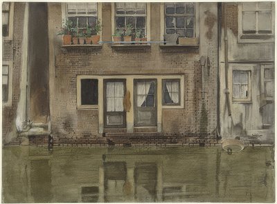 Haus an einer Gracht Amsterdamissa (Talot kanavan varrella Amsterdamissa) tekijältä Willem Arnoldus Witsen