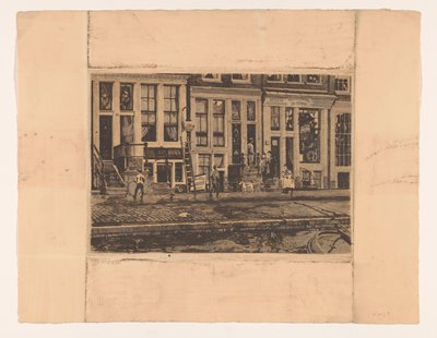 Oude Waal mit der Waschanlage der Schwestern Veltkamp tekijältä Willem Witsen