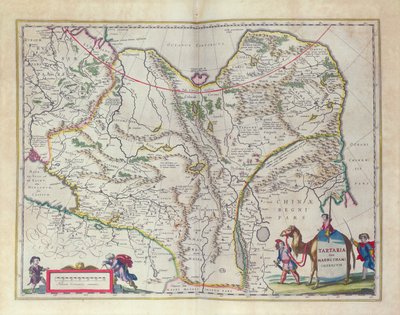 Siperian ja Kiinan kartta Le Theater du Mondesta tai New Atlasista, 1645 tekijältä Willem Janszoon Blaeu