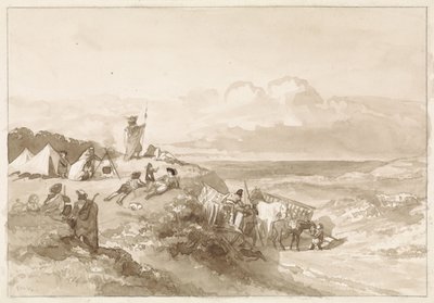 Bivouac mäkisessä maisemassa tekijältä Willem de Famars Testas