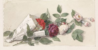 Ruusukimppu ja pelargonium tekijältä Willem de Famars Testas