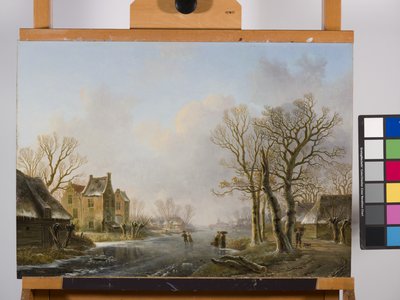 Luistelijat jäätyneellä joella, Dordrecht tekijältä Willem de Klerk