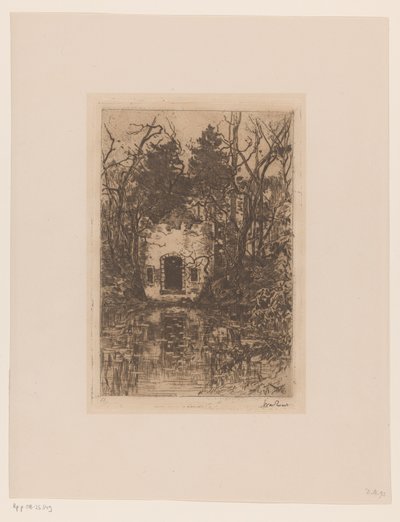 Rauniot lammen luona Lammen rauniot (Lage Vuursche) (alkuperäinen nimi) tekijältä Willem de Zwart (signed by artist)