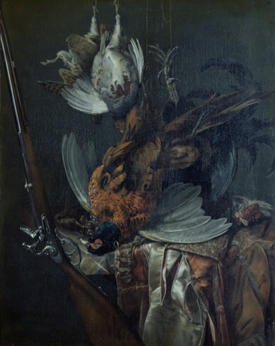 Asetelma Dead Gamen kanssa (öljy kankaalle) tekijältä Willem van Aelst