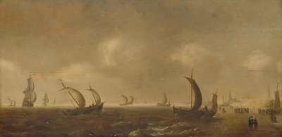 Merimaisema rannalla Scheveningenissä tekijältä Willem van Diest (attributed to)