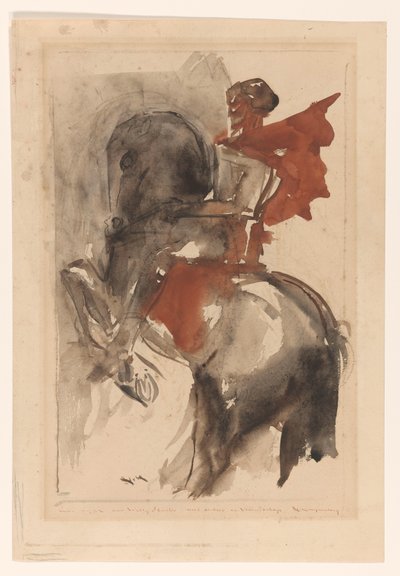 Ritari hevosen selässä tekijältä Willem van Konijnenburg (signed by artist)