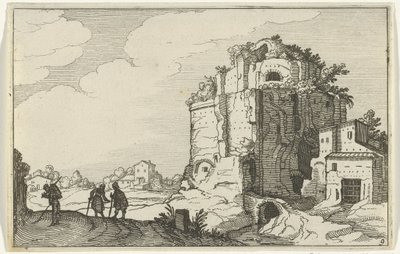 Roomalainen raunio Roomalaiset rauniot ja rannikkomaisemat (sarja 1) (sarjan nimi) tekijältä Willem van Nieulandt (II)