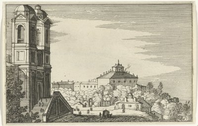 Trinità dei Monti Roomassa Romeinse ruïnes en kustlandschappen (sarja 1) (sarjan nimi) tekijältä Willem van Nieulandt (II)