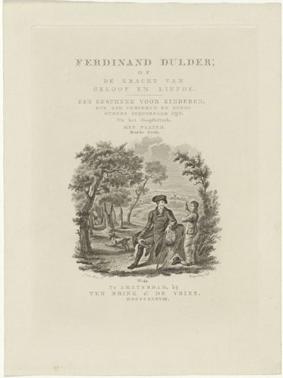 Istuva matkustaja ja poika maisemassa Nimisivu: J.G. Tobler, Ferdinand Dulder, 1838 tekijältä Willem van Senus