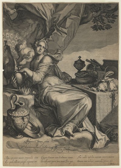 Maailmallisen omaisuuden turhamaisuuden ja ohimenevän luonteen allegooria, 1608 tekijältä Willem van Swanenburgh