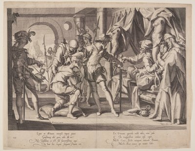 Kreivi William sallii mestauksen, levy 7 teoksesta Thrones of Justice (Thronus Iustitiae). tekijältä Willem van Swanenburgh