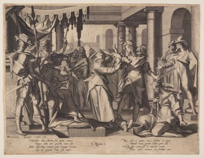 Salomonin tuomio, levy 2 teoksesta Thrones of Justice (Thronus Iustitiae). tekijältä Willem van Swanenburgh
