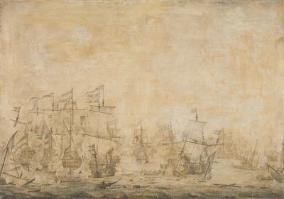 Taistelu hollantilaisten ja ruotsalaisten laivastojen välillä Soundissa, 8. marraskuuta 1658 tekijältä Willem van de Velde (I) (attributed to)