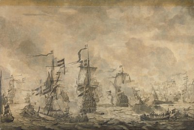 Taistelu hollantilaisten ja ruotsalaisten laivastojen välillä Soundissa, 8. marraskuuta 1658 tekijältä Willem van de Velde (I)