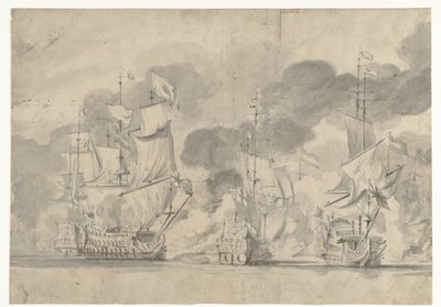 Lowestoftin taistelu 13. kesäkuuta 1665 tekijältä Willem van de Velde (I)