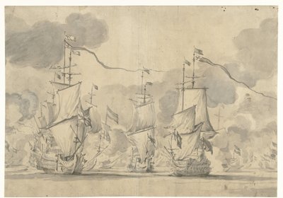 Lowestoftin taistelu 13. kesäkuuta 1665 tekijältä Willem van de Velde (I)