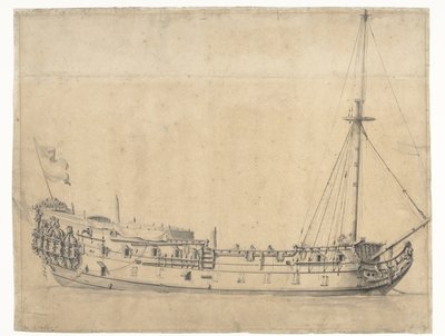 Loyal George, varttui neljän päivän taistelun jälkeen kesäkuussa 1666 tekijältä Willem van de Velde (II)