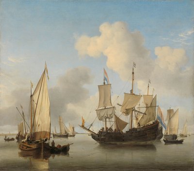 Laivat Anchorissa rannikolla tekijältä Willem van de Velde (II)