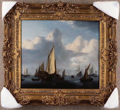 Merimaisema valtion huviveneellä ja muulla merenkululla rauhassa, 1654 tekijältä Willem van de Velde
