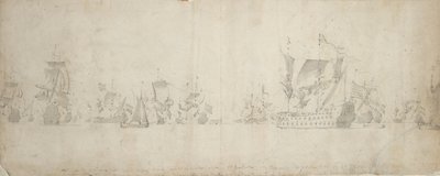 Alankomaiden laivasto sotaneuvoston jälkeen 8.-18. elokuuta 1665. tekijältä Willem van de the Elder Velde