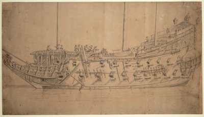 Hannibal-aluksen muotokuva, noin 1659 (piirustus). tekijältä Willem van de the Elder Velde