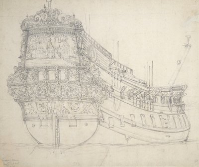 Hilversumin muotokuva, noin 1655 (grafiitti). tekijältä Willem van de the Elder Velde