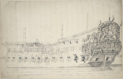 Muotokuva "Monckista", noin 1676 (grafiitti, pesu). tekijältä Willem van de the Elder Velde