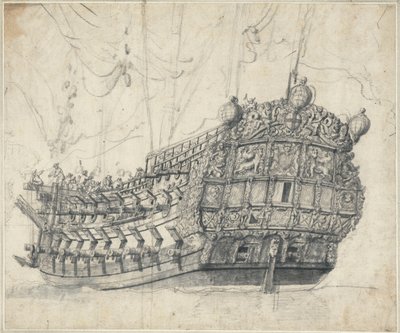 Tiikerin muotokuva (1678), noin 1681 (grafiitti, harmaa tussi). tekijältä Willem van de the Elder Velde