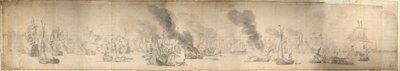 The Battle of the Sound, 29. lokakuuta 1658, noin 1658 (paperi). tekijältä Willem van de the Elder Velde