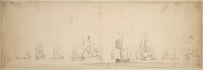 Alankomaiden laivasto ennen Lowestoftin taistelua touko-kesäkuussa 1665. tekijältä Willem van de the Elder Velde