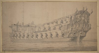 York, noin 1674 (grafiitti, harmaa pesu). tekijältä Willem van de the Elder Velde