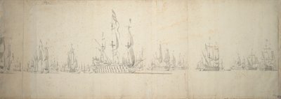 Päivä ennen Lowestoftin taistelua, 2.-12. kesäkuuta 1665. tekijältä Willem van de the Elder Velde