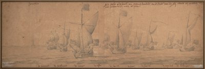 Jahdit saapuvat Hollannin rannikolle 9. joulukuuta 1677. tekijältä Willem van de the Elder Velde